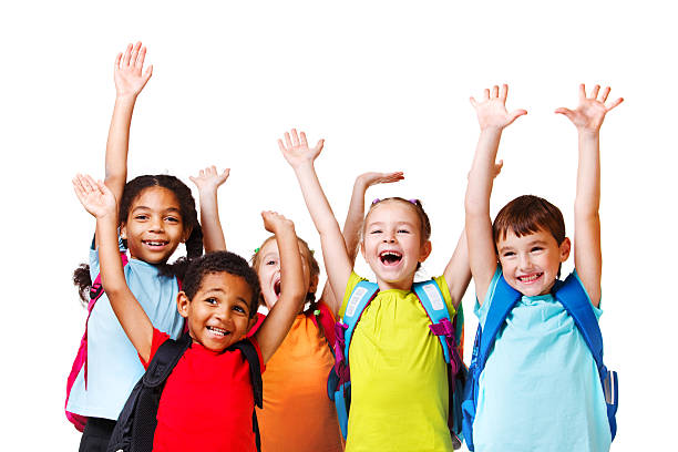 Excited school children