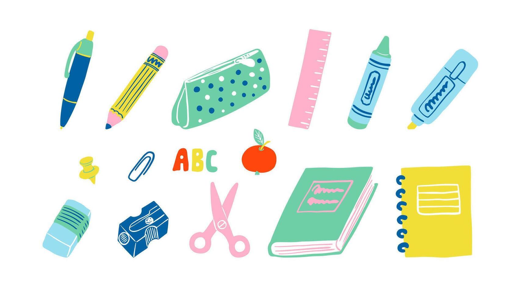 Colorful school supplies